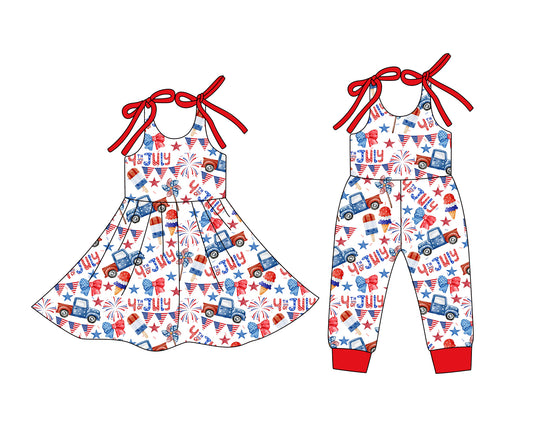 25.12.24 custom each style moq 5 eta 6-8week Sibling Sister baby short sleeve romper and dress match design