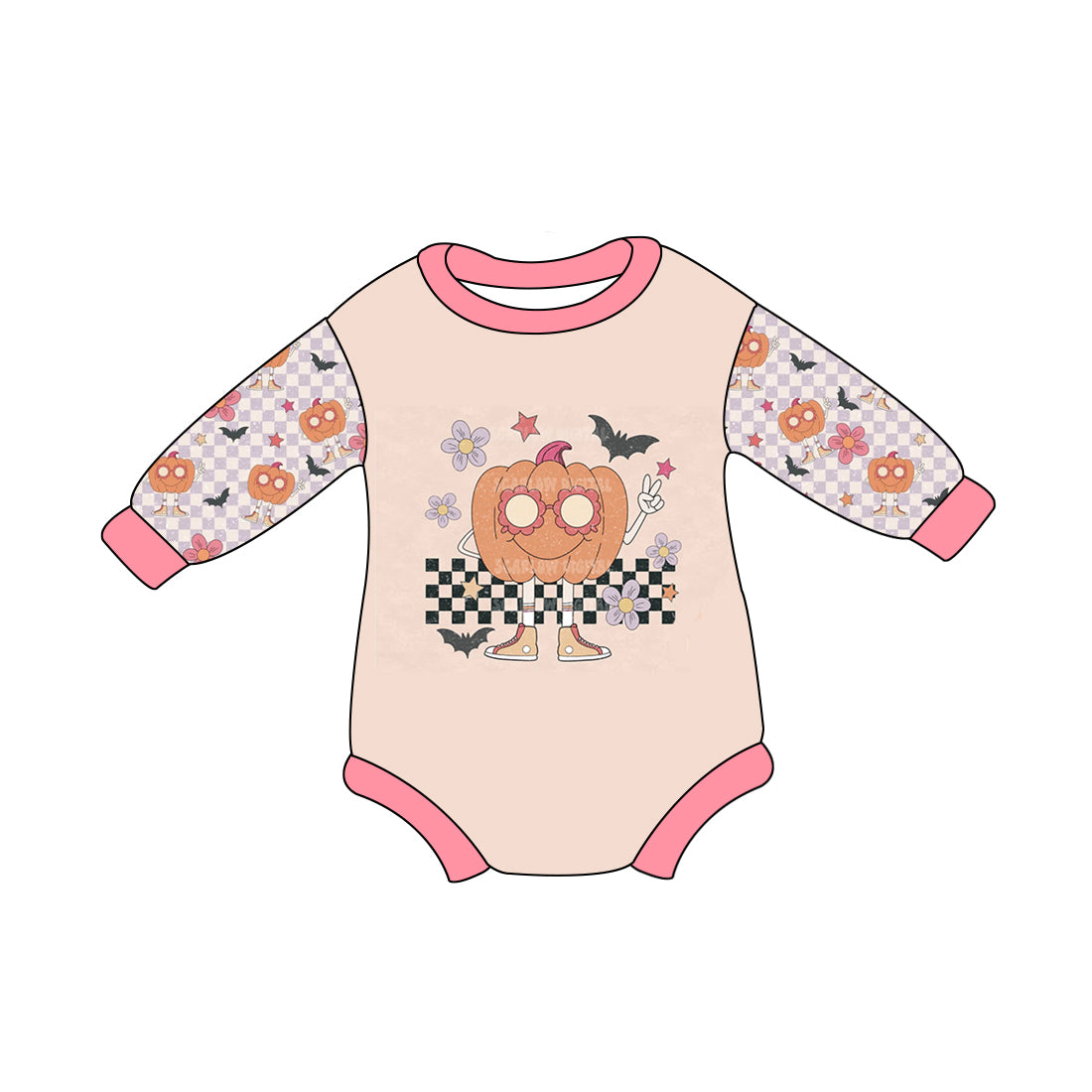 8.1 custom each style moq 5 eta 4-6week Sibling Sister baby girls clothes pumpkin pink long sleeve top and long sleeve romper match family design