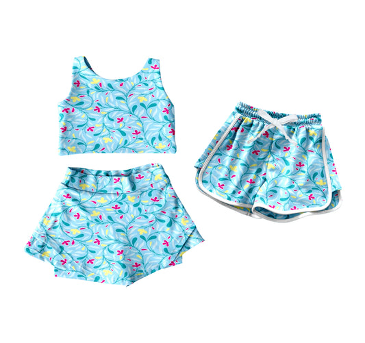 4.9 custom each style moq 5eta 4-6week Sibling Sister baby girls clothes Short sleeve yoga dress and shorts match family design