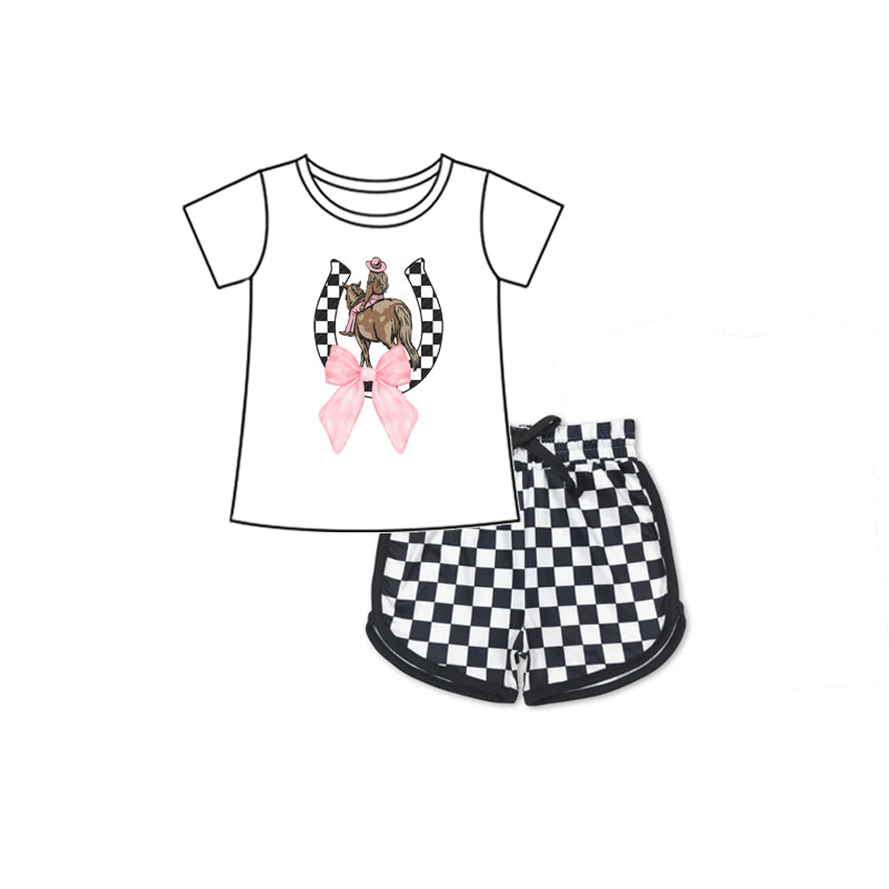 2.19 custom each style moq 5eta 4-6week Sibling Sister bow short sleeve shorts sets and adult sets match design