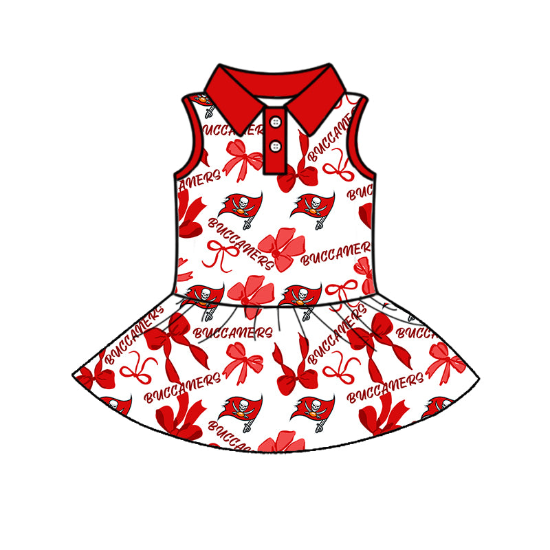 Custom moq 5 mix sizes summer teams baby girls clothes team red short sleeve skirts shorts sets 1 and skirts sets 2 and dress 1 and dress 2 and dress 3 and dress 4-25.6.6