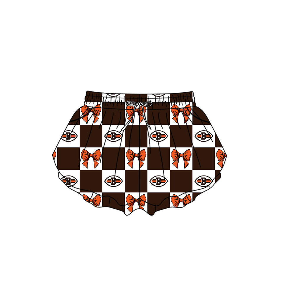 Custom moq 5 mix size milk silk summer teams Checked Baby Girl Orange Sleeveless Top Skirt Short Set Dress And Shorts Yoga Outfit Boy's Top Shorts Set Romper