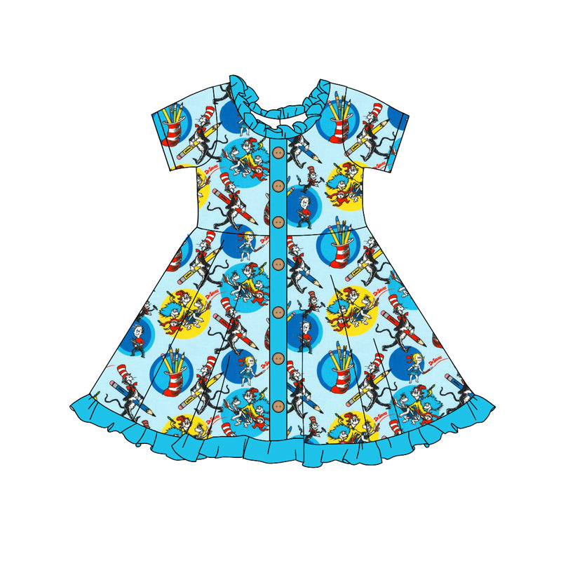 10.3 custom each style moq 5eta 4-6week Sibling Sister dr blue baby girl sets and dress and rompers match family design