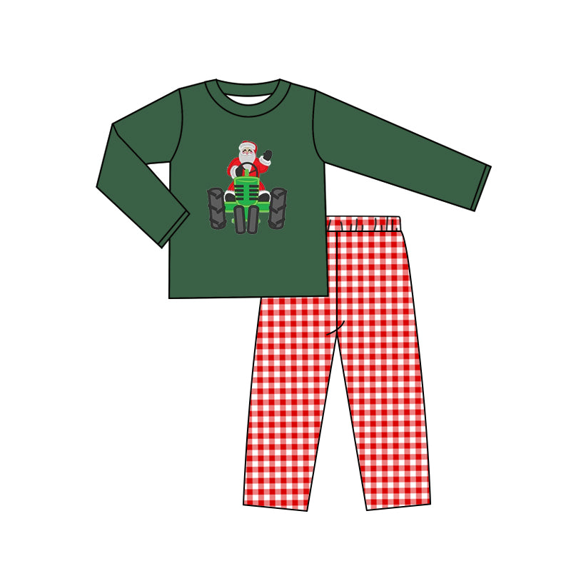 5.25 custom each style moq 5eta 4-5week Sibling Sister  Christmas red grid pants boys outfits and romper match family design