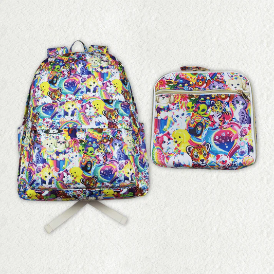 RTS NO MOQ baby girl clothes LISA FRANK Backpack and lunch box