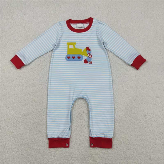 RTS NO MOQ（In Stock) Embroidered love Long-Sleeve Jumpsuit