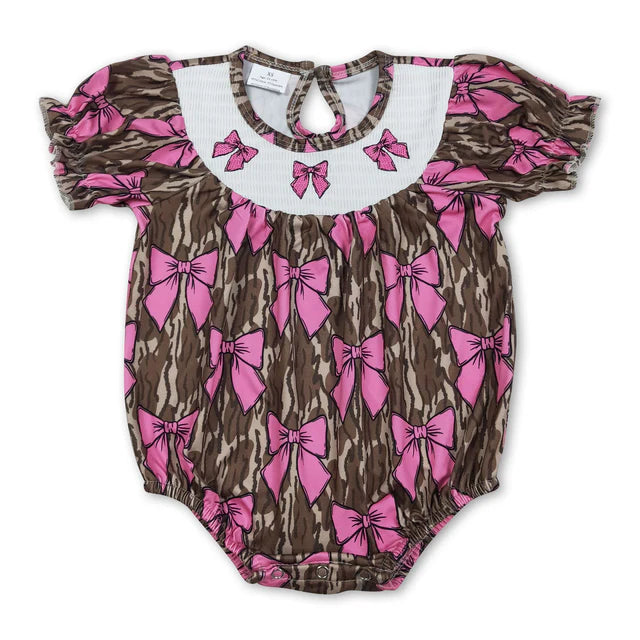 RTS NO MOQ Sibling Baby Girls Southern Olive Camo Ruffle Rompers