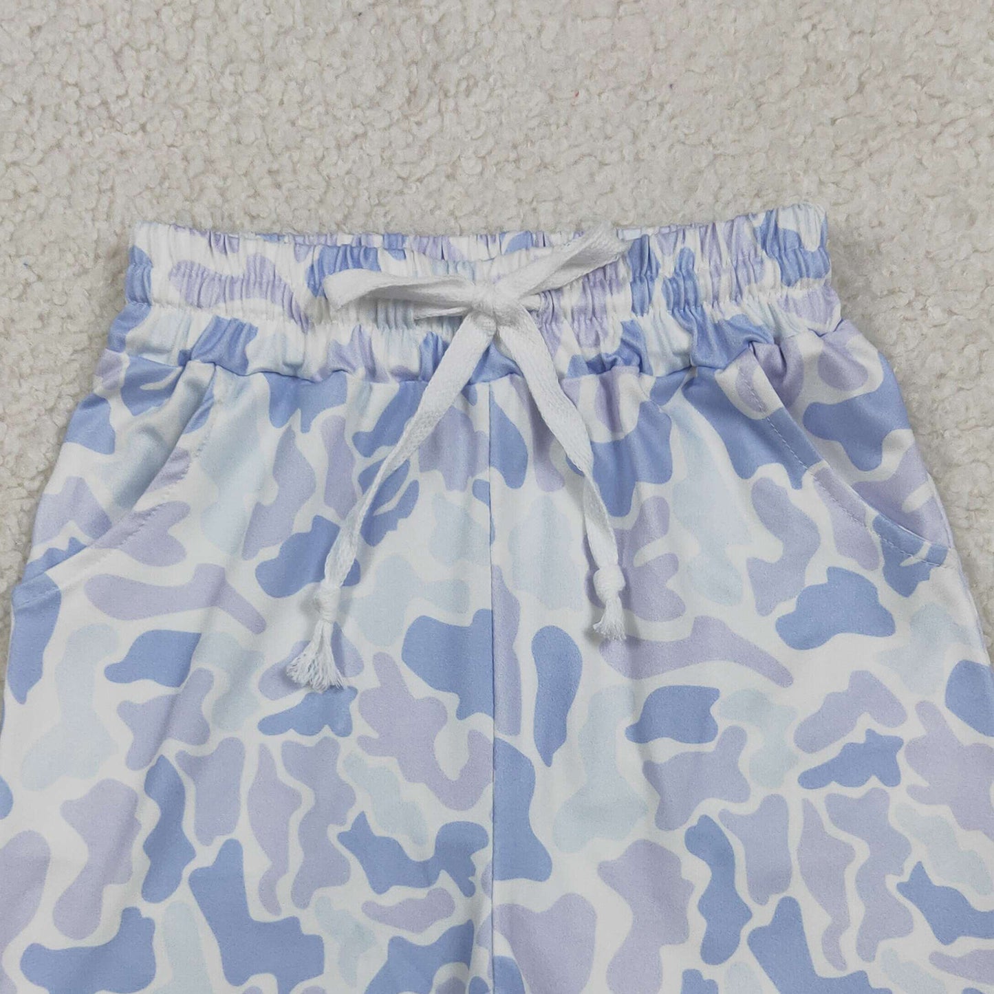 RTS NO MOQ milk silk BSSO2036（BT1766+SS0886）Baby Boys Fashion Southern Camo Light Grey Polo Top Shorts Se
