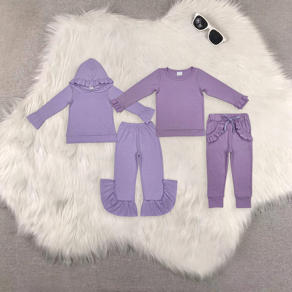 RTS NO MOQ Sibling Baby Girls clothes Long Sleeve Pants Sets