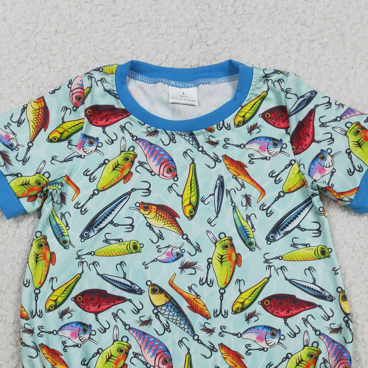 RTS NO MOQ SR3824 Baby Boys Short Sleeve Fishing Hunting Rompers Cute Outdoor Clothes for Infants