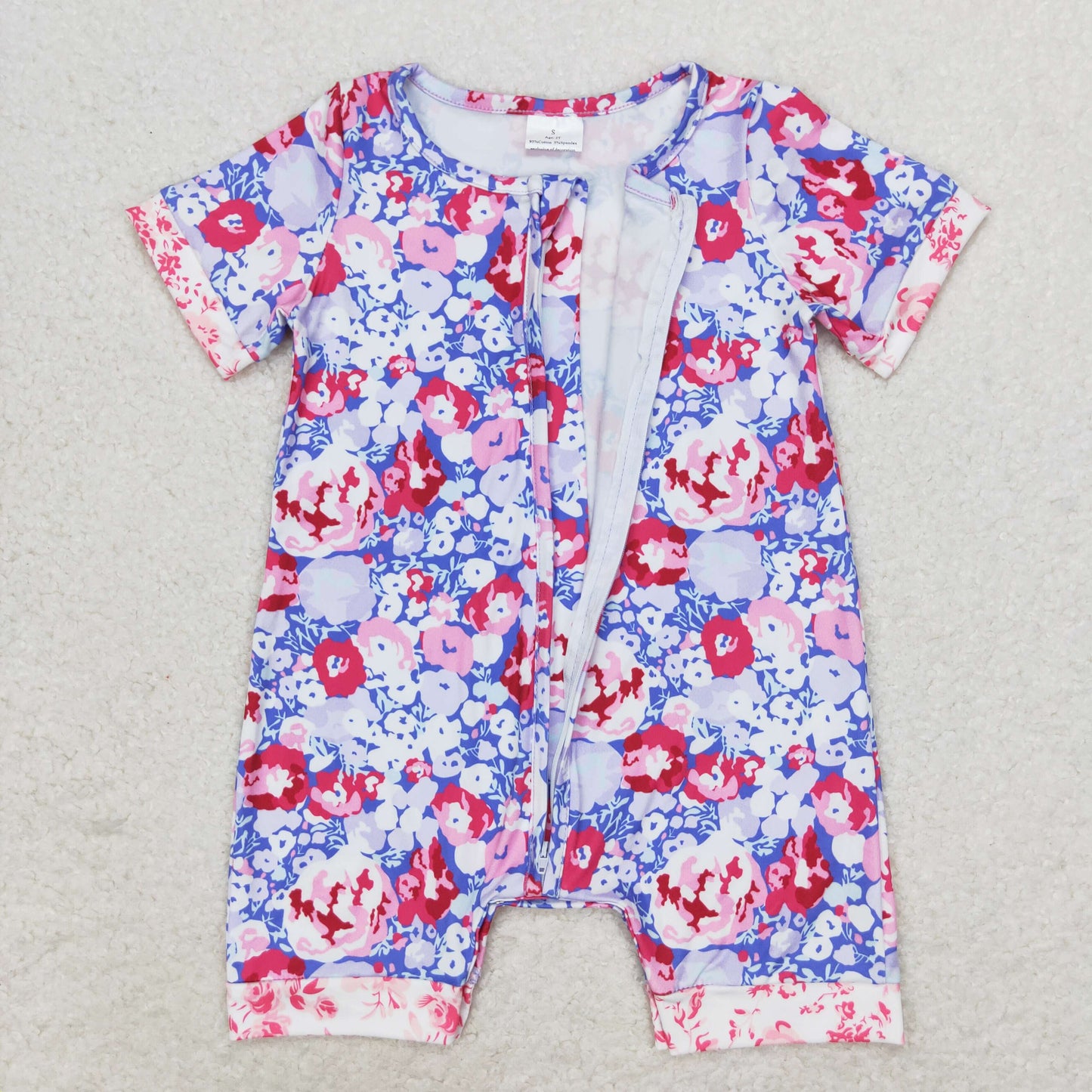RTS Boys and girls floral Short Sleeve Shorts romper