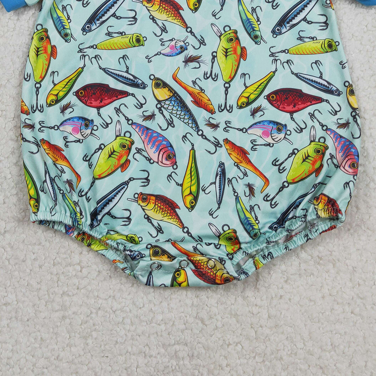RTS NO MOQ SR3824 Baby Boys Short Sleeve Fishing Hunting Rompers Cute Outdoor Clothes for Infants