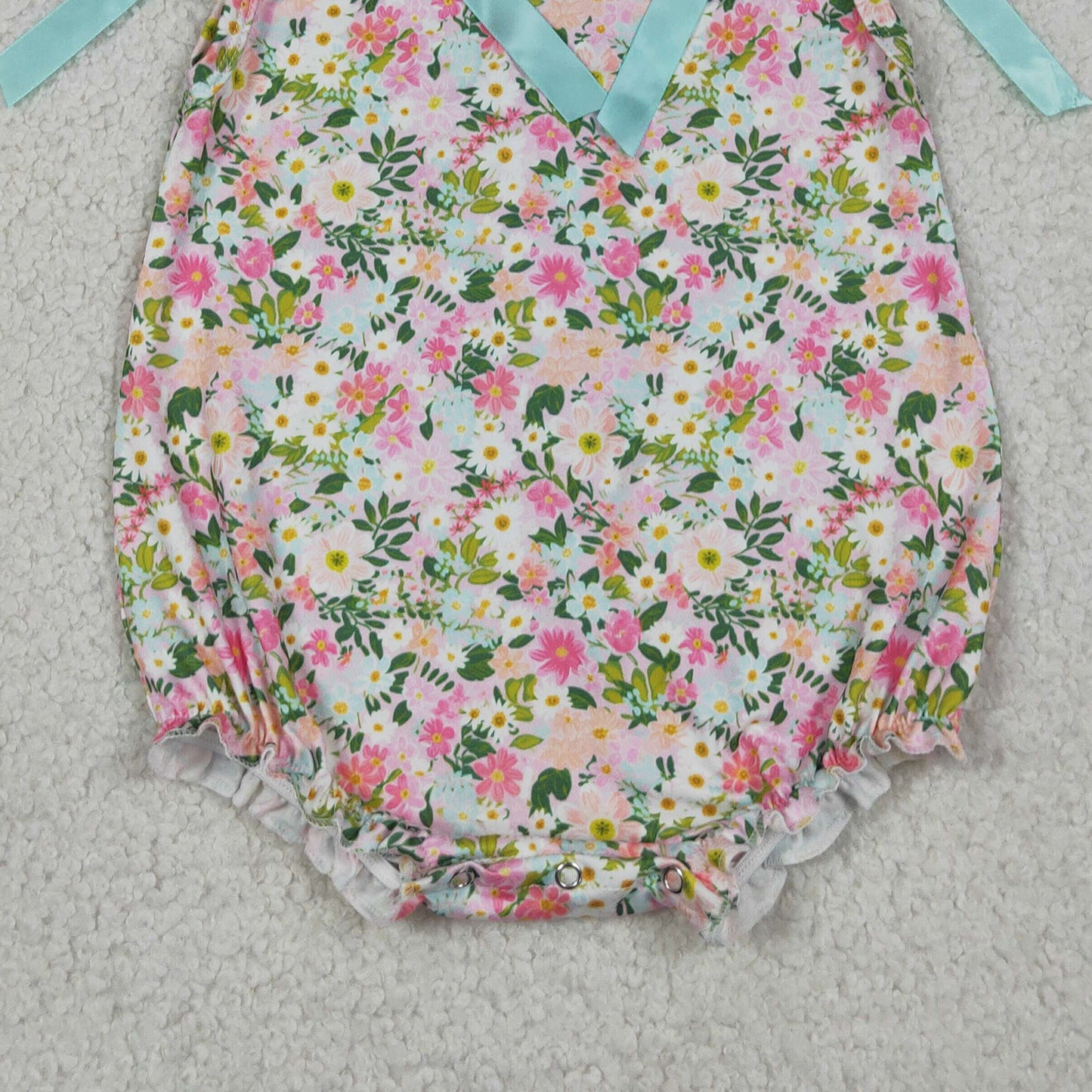 RTS NO MOQ milk silk SR4111 Toddler Girls Floral Print Sleeveless Ruffle Rompers
