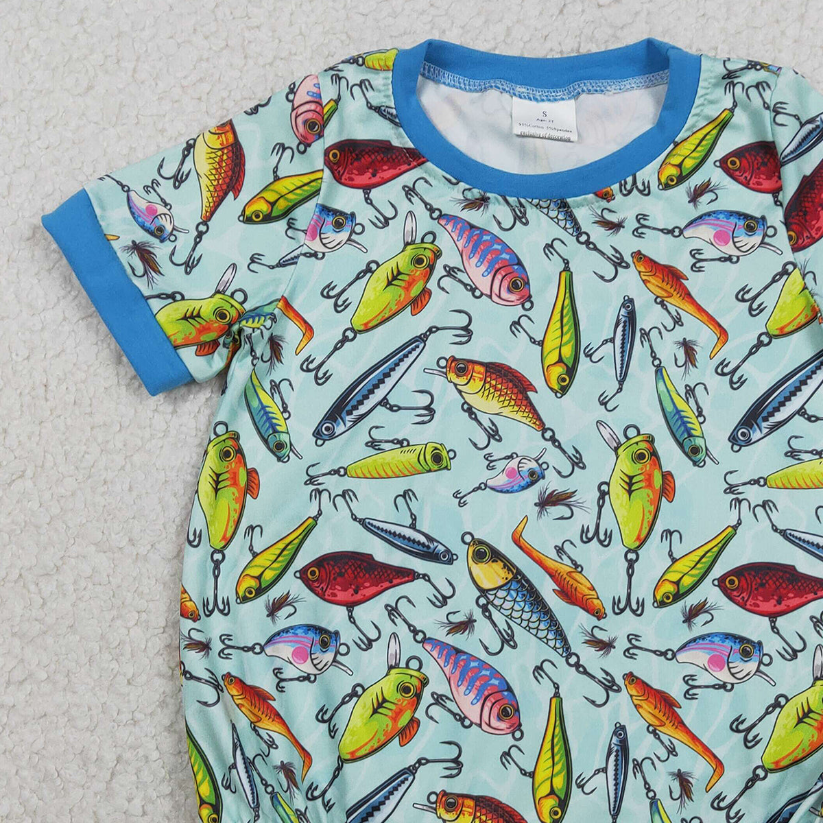RTS NO MOQ SR3824 Baby Boys Short Sleeve Fishing Hunting Rompers Cute Outdoor Clothes for Infants