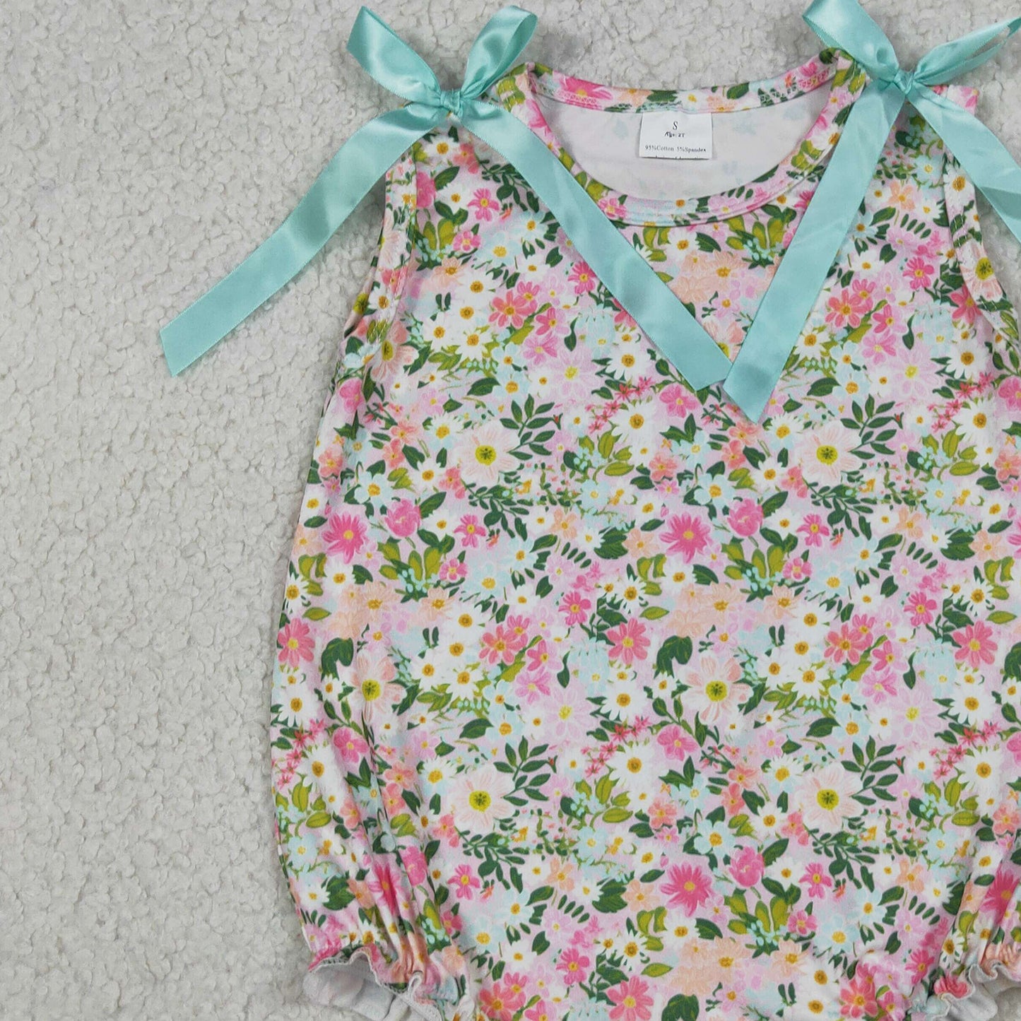 RTS NO MOQ milk silk SR4111 Toddler Girls Floral Print Sleeveless Ruffle Rompers