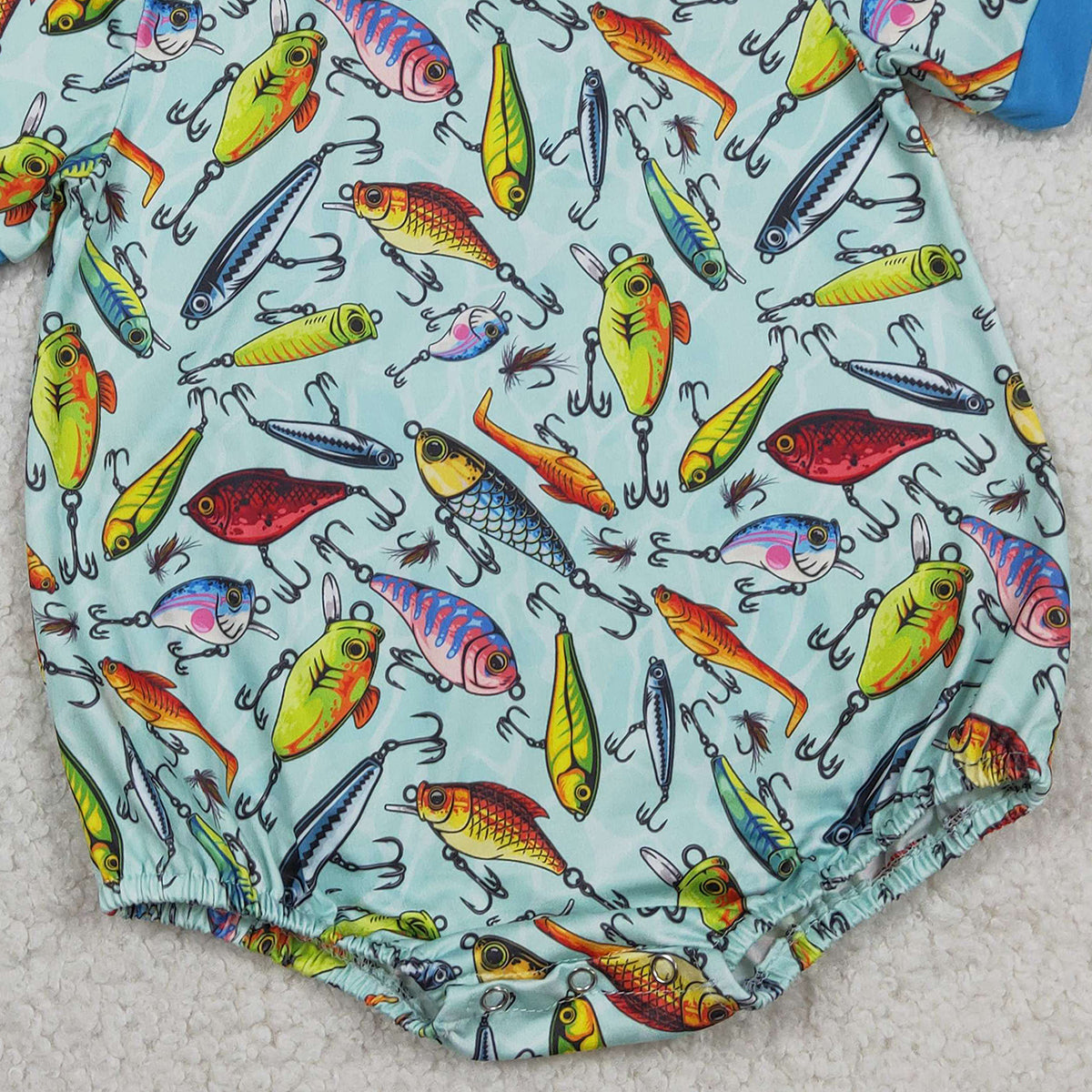 RTS NO MOQ SR3824 Baby Boys Short Sleeve Fishing Hunting Rompers Cute Outdoor Clothes for Infants