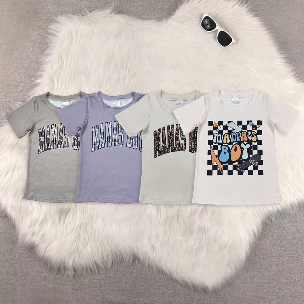 RTS NO MOQ Baby Boys Clothes MAMA BOY Short Sleeve tops