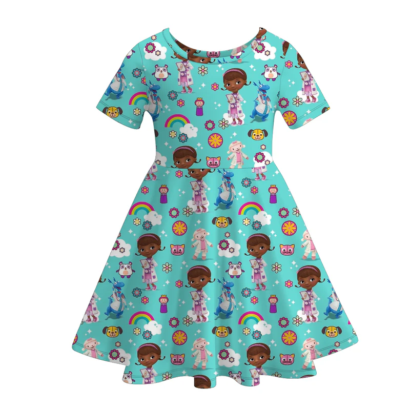 Custom moq 5 each style eta 6-7weeks milk silk baby girls summer short sleeves dresses 6-25.7.16