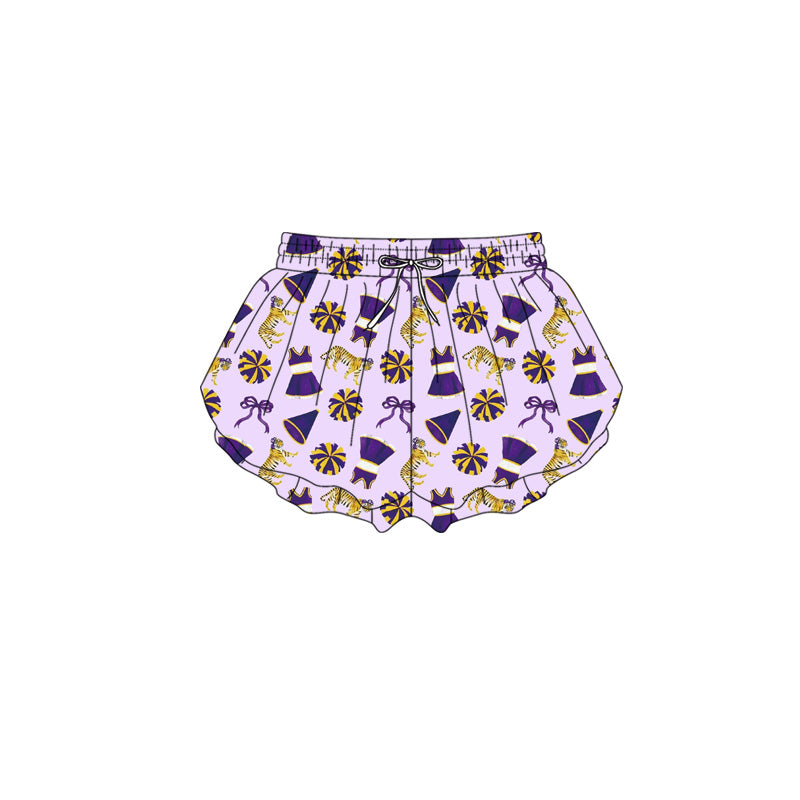 custom moq 5 mix size BYWY0102 Baby Girls Purple Bow Tunic Bummie Sets Team Set Yoga Dress Shorts Skirt