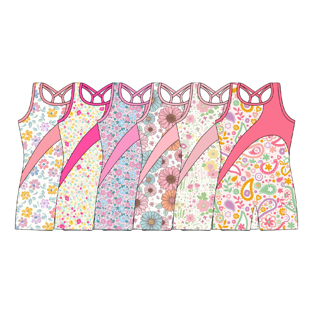 4.17 custom each style moq 5eta 4-6week Sibling Sister baby girls clothes Short sleeve jumpsuit 1 and jumpsuit 6 match family design