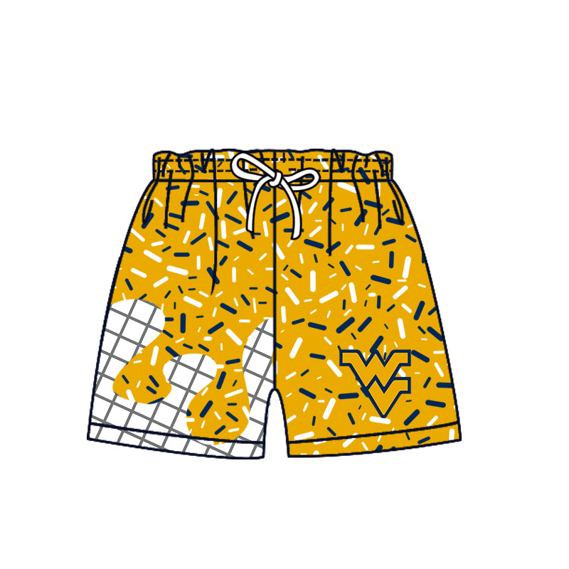 Custom moq 5 mix size milk silk summer teams Camo Hooded Short Sleeve Top Shorts Set Yellow Ice Cream Drips Hooded Top with Matching Shorts For Baby