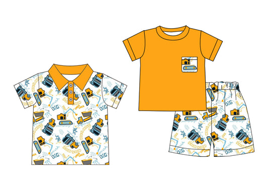3.31 custom each style moq 5eta 4-6week Sibling Sister DIG baby boy sets and boy top match family design