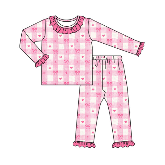 10.11 custom each style moq 5eta 4-6week Sibling Sister bow pink baby girls sets and rompers match family design