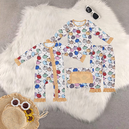RTS NO MOQ Sibling baby girls baby boys clothes halloween long-sleeved trousers suit & romper