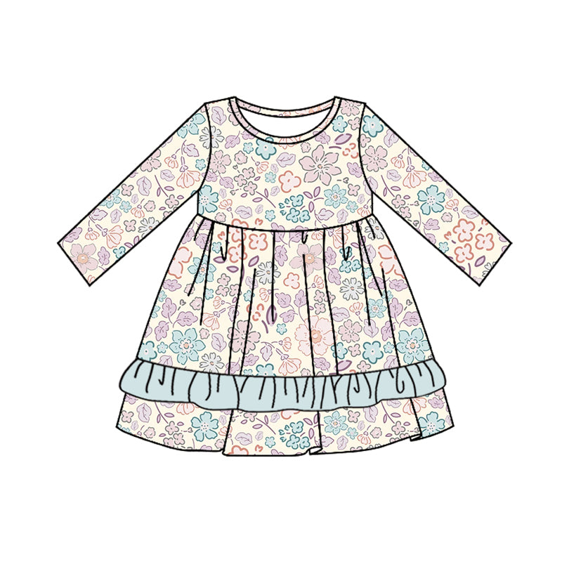 7.31 custom each style moq 5eta 4-6week Sibling Sister floral baby girls sets and dress and rompers match family design
