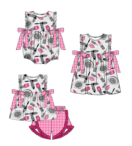 2.11 custom each style moq 5eta 4-6week Sibling Sisters baby girl short sleeve shorts sets and dress and rompers match family design
