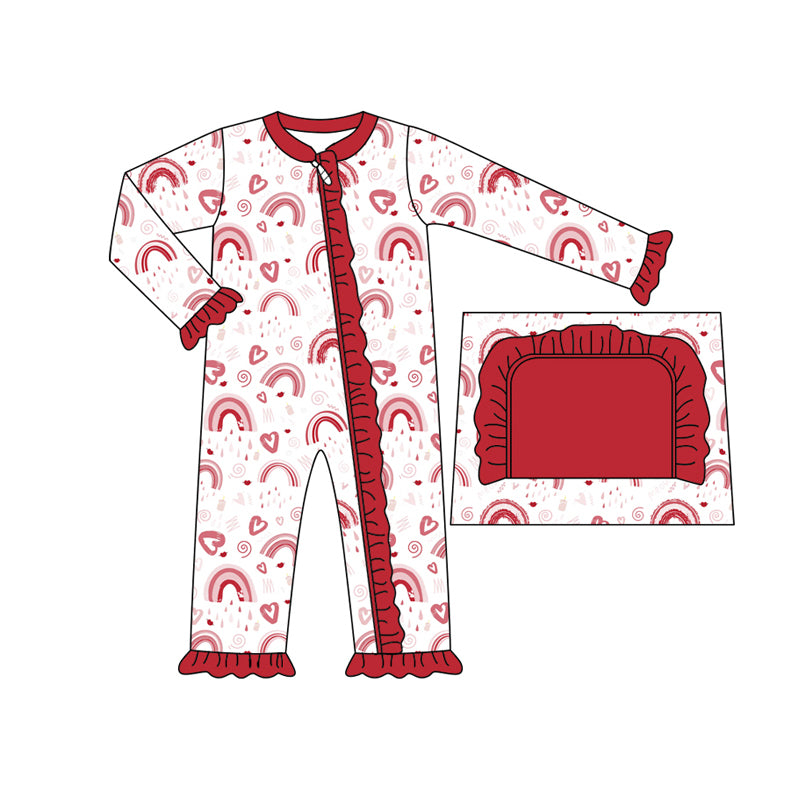 10.17 custom each style moq 5eta 4-6week Sibling rainbow baby girls sets and rompers match family design