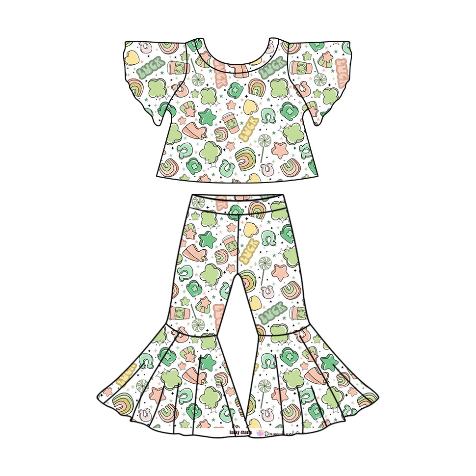 25.10.20 custom each style moq 5 eta 6-8week Sibling Sisters bow floral baby girl short sleeve pants sets 5 match family design