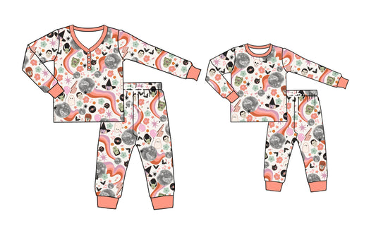 25.5.12 custom each style moq 5eta 4-6week Sibling Sister long sleeve pants sets and adult sets match design