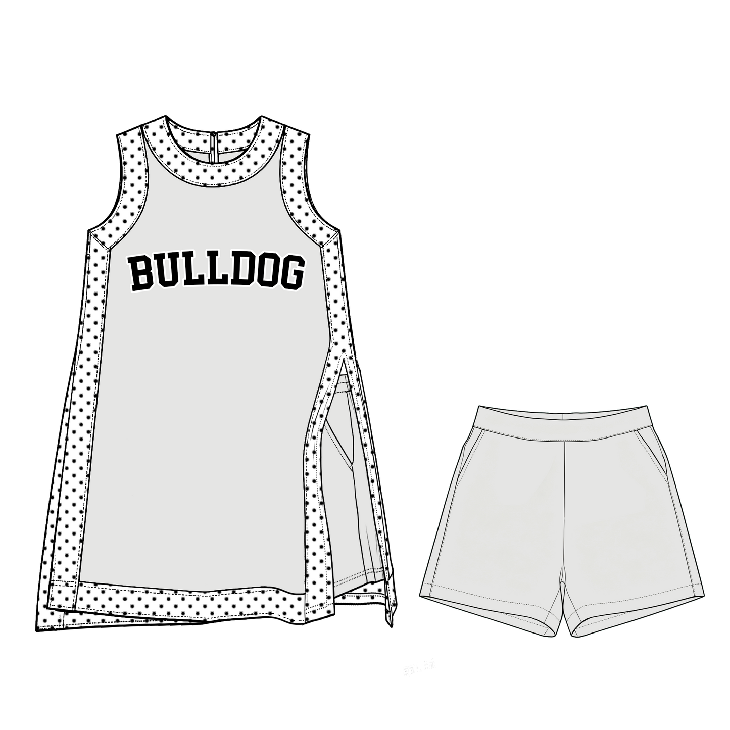 custom moq 5 mix size MSD073007 Baby Girls Sleeveless Top Matching Split Skort Separate Shorts Yoga Active Clothes Set
