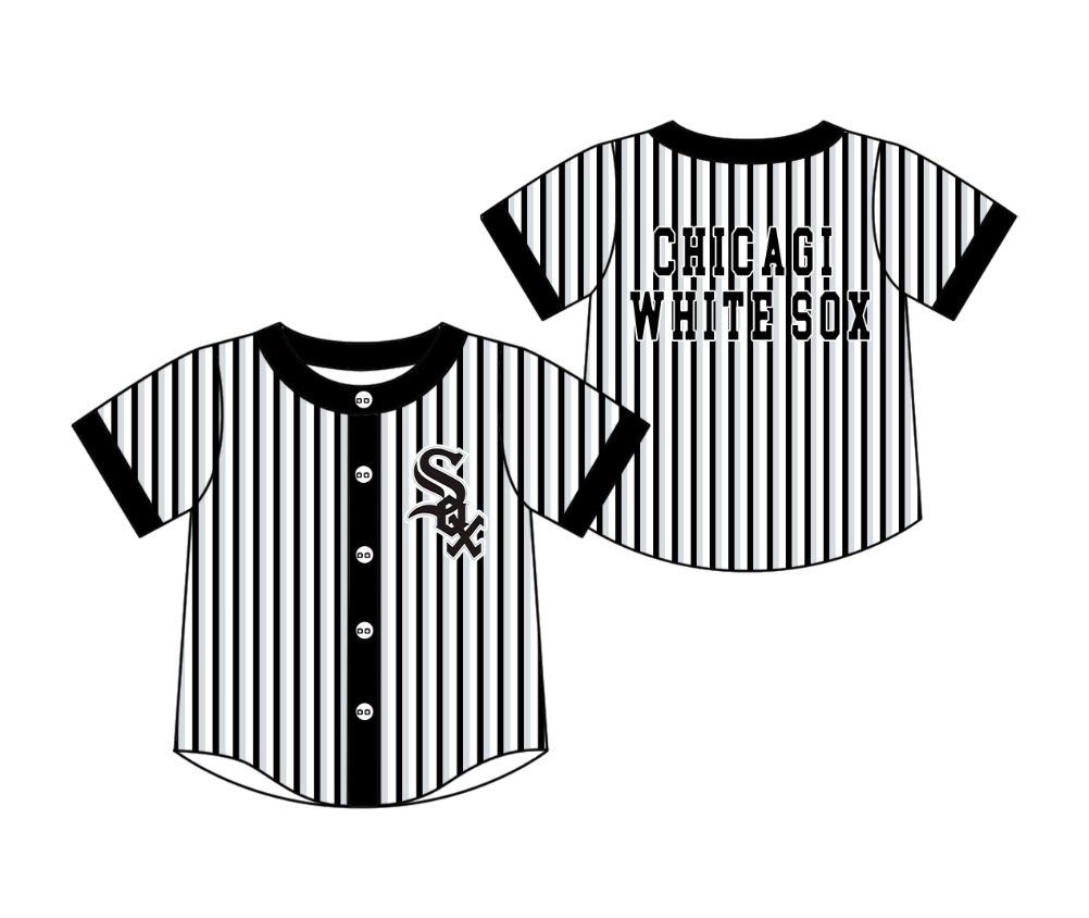 Custom moq 5 mix size milk silk summer teams Black Striped Short-Sleeved Button-Down Shirt for Baby Boy Outfit