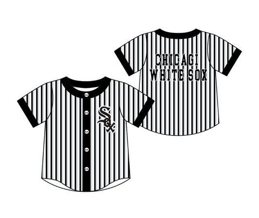 Custom moq 5 mix size milk silk summer teams Black Striped Short-Sleeved Button-Down Shirt for Baby Boy Outfit