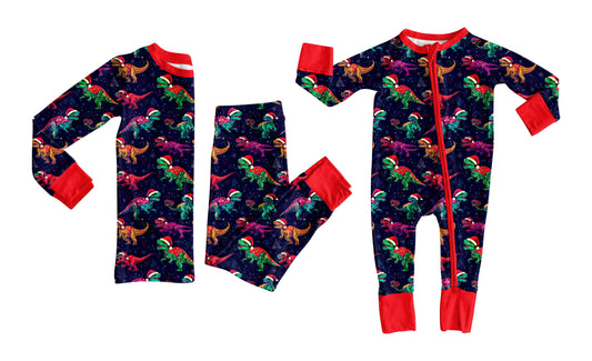 25.9.3 custom each style moq 5eta 4-6week Sibling Sisters Christmas dinosaur baby boy clothes long sleeve pants sets and romper match family design