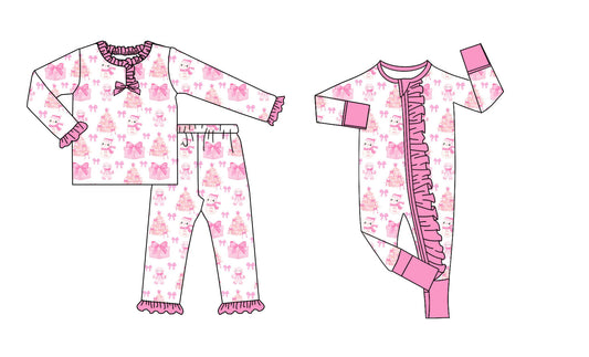 25.8.27 custom each style moq 5eta 4-6week Sibling Sisters Christmas gift bow baby girl clothes long sleeve pants sets and romper match family design