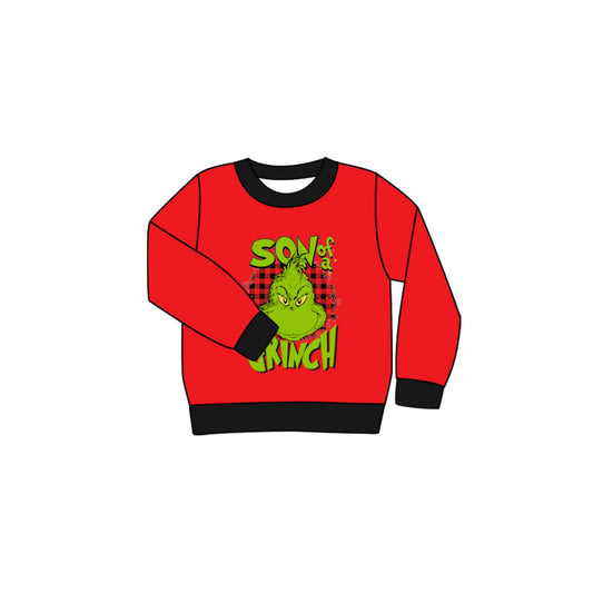 5.29 custom each style moq 5 eta 4-6week pumpkin Christmas baby boys clothes red long sleeve top