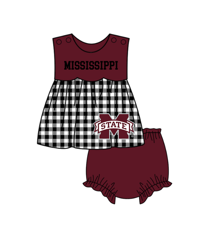 Custom moq 5 mix size milk silk summer teams baby girl boys clothes Dark Red Black and white checkered short sleeve shorts sets 3 and dress and rompers 2 series