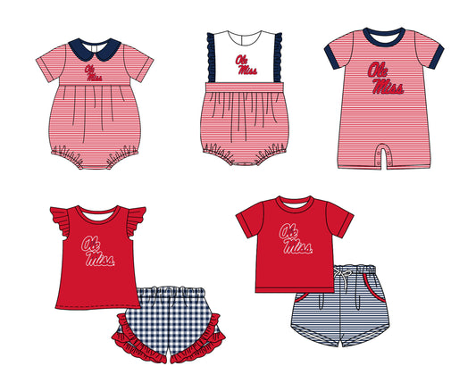Custom moq 5 mix size milk silk summer teams Baby Boys And Girls Red Short-Sleeved Shirt And Shorts Set Matching Striped Rompers Outfit Set