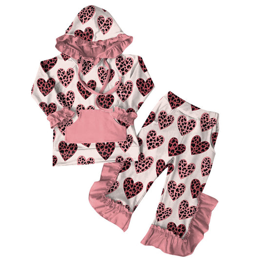 25.10.15 custom each style moq 5 eta 6-8week Sibling Sisters baby girl hooded long sleeve pants sets 2 match family design