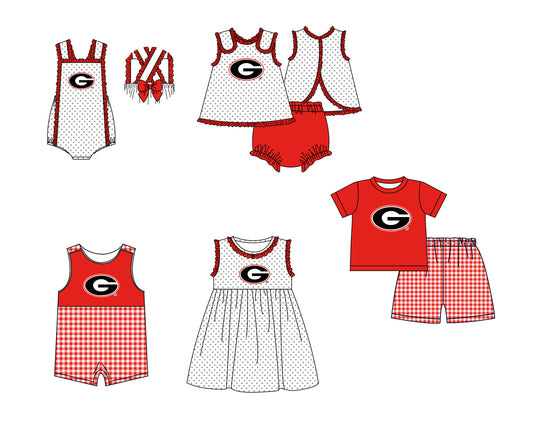 Custom moq 5 mix size milk silk summer teams Red Polka Dot Baby Romper Set Short-Sleeved Thong Dress for Girls And Short-Sleeved Shorts for Boys Cute Baby Outfit Combination