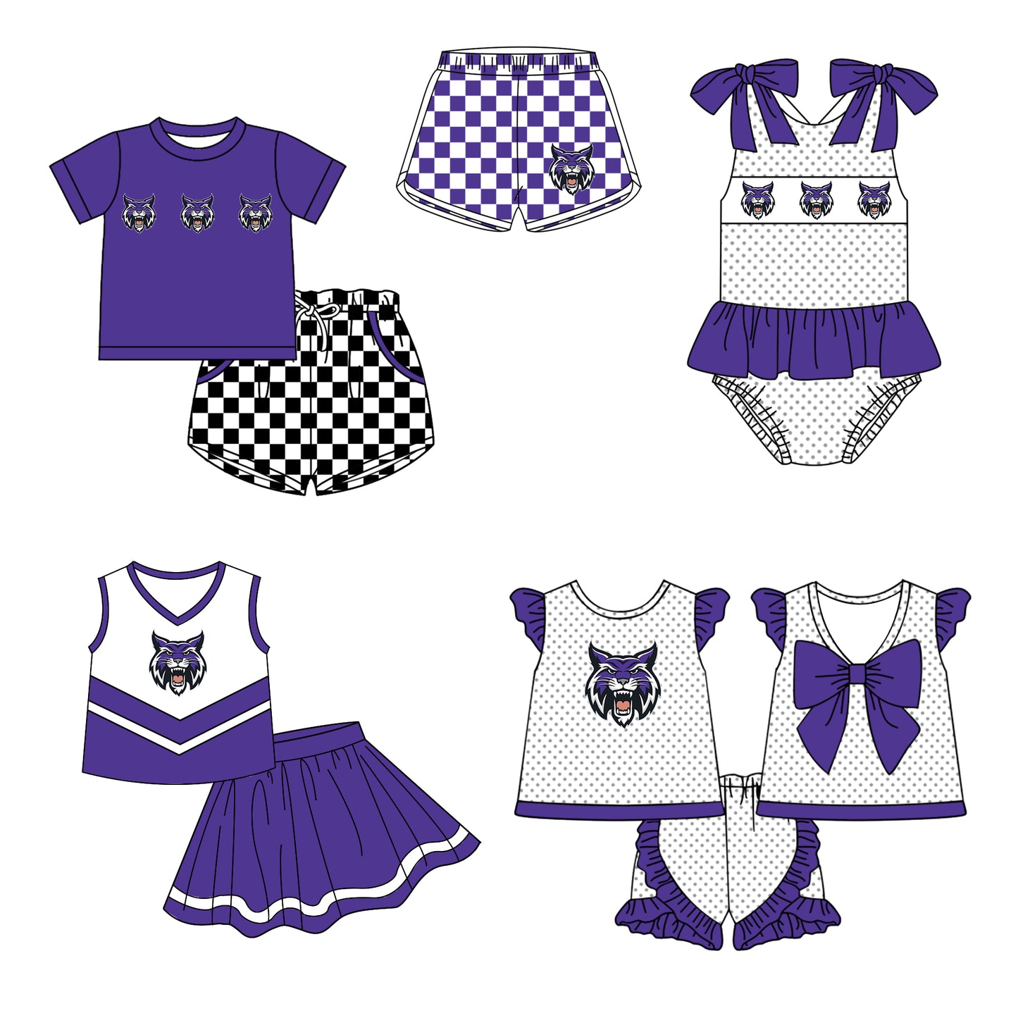 Custom moq 5 mix size milk silk summer teams Boy's Short Sleeved Top Plaid Shorts Set Girl's Short-Sleeved Set with Matching Swimsuits Adult Checked Shorts