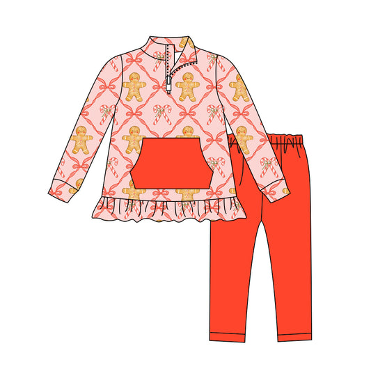 25.7.28 custom each style moq 5eta 4-6week Sibling Sisters Christmas baby boy long sleeve pants sets 1 and sets 2 match family design