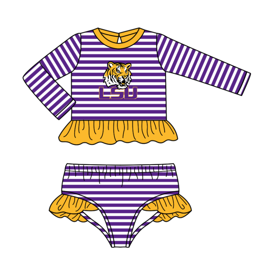 Custom moq 5 mix size milk silk summer teams baby girl boys clothes purple short sleeve shorts sets and swimsuit and rompers series