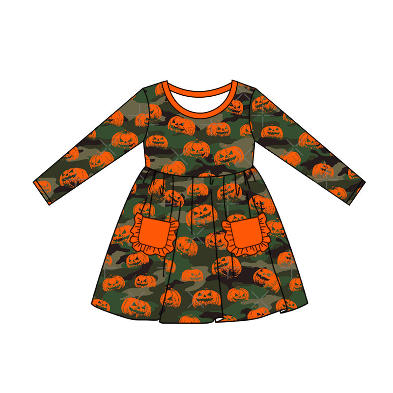 6.4 custom each style moq 5eta 4-6week Sibling Sister pumpkin orange baby girls outfits and dress and baby romper match family design