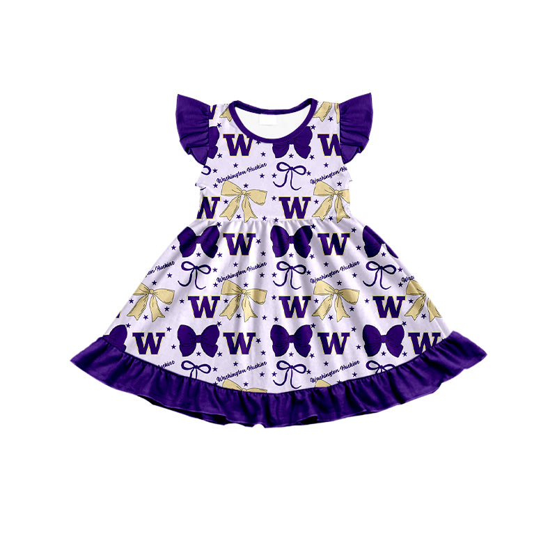 Custom moq 5 mix size milk silk summer teams baby girls clothes team bow purple sleeveless skirts sets and dress 1 and dress 2 and dress 3-25.6.25