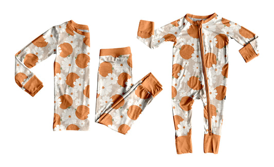 25.7.21 custom each style moq 5eta 4-6week Sibling Sister pumpkin floral baby boy long sleeve pants sets and rompers match family design