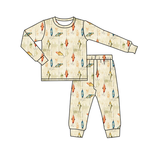 8.16 custom each style moq 5eta 4-6week Sibling Sister fishing baby boy sets and rompers match family design